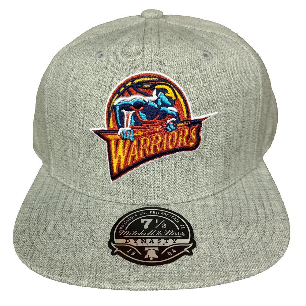 Golden State Warriors Mitchell & Ness NBA Fitted 7 1/2 Flatbill Hat Cap Gray NWT